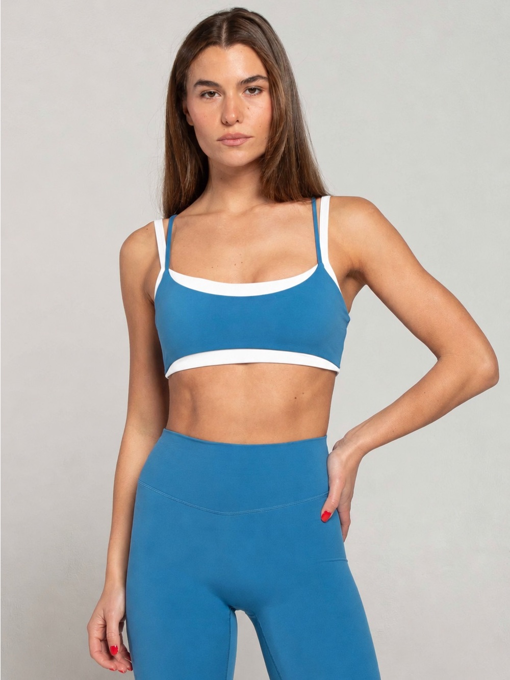 FORM Layered Sports Bra - Waves/White